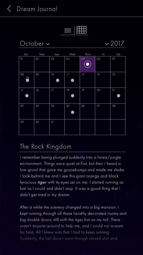 Journal Log Calander View