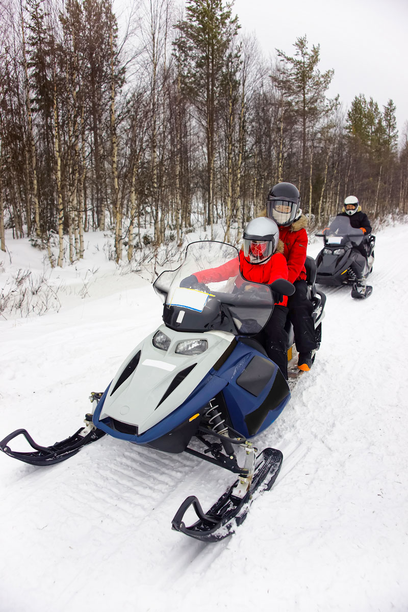 Family snowmobileing